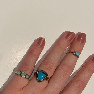 Trendy Turquoise Ring Set